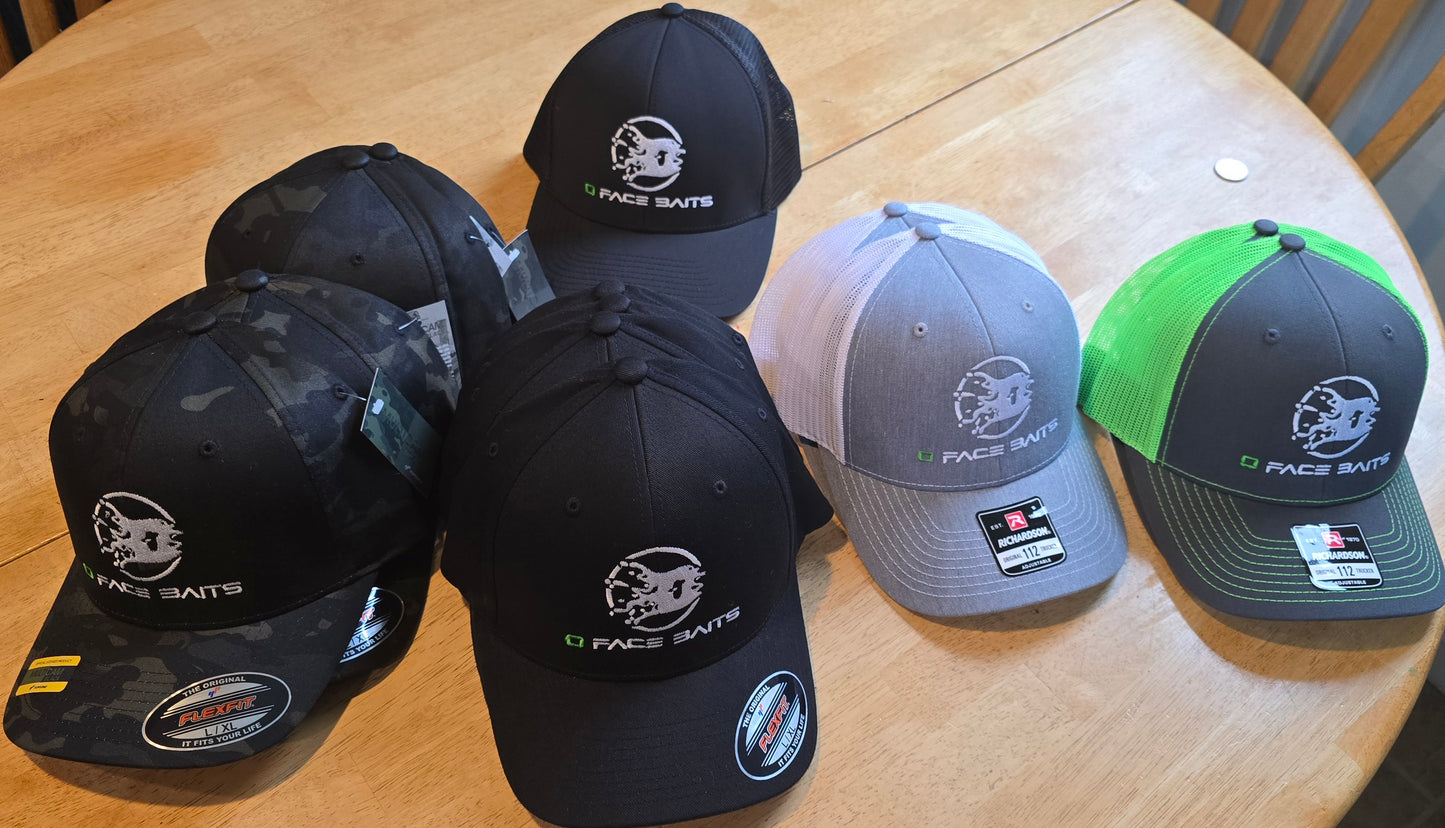 O Face Hats Black & Green Snap back