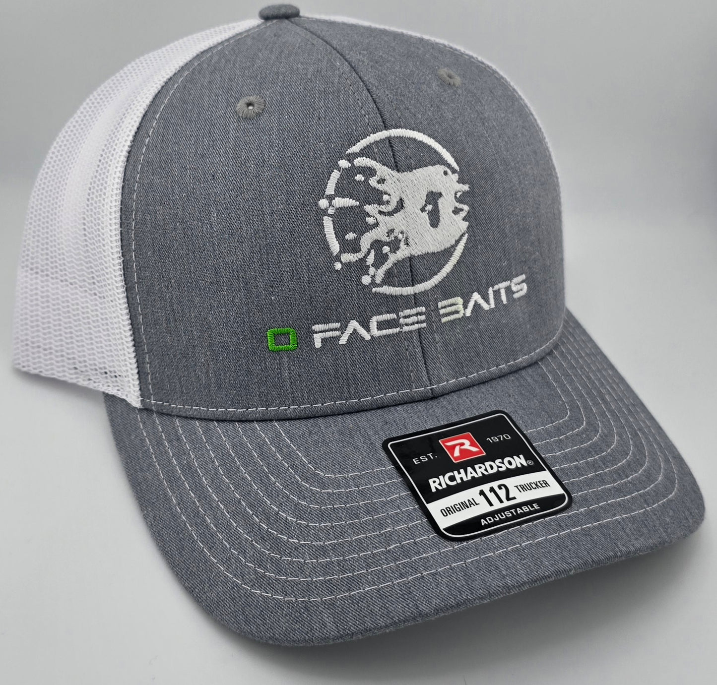 O Face Hats White & Gray Snap back