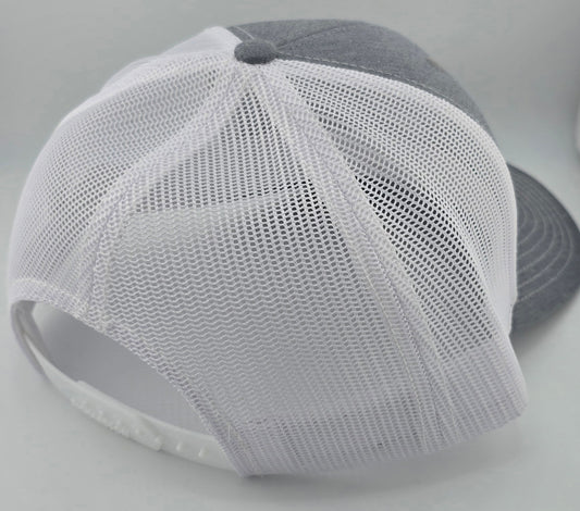 O Face Hats White & Gray Snap back