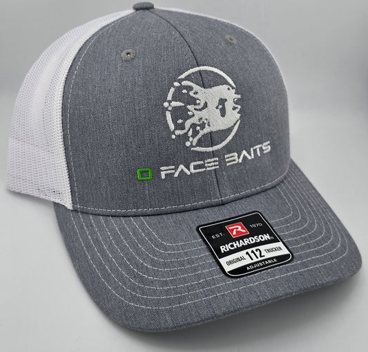 O Face Hats White & Gray Snap back