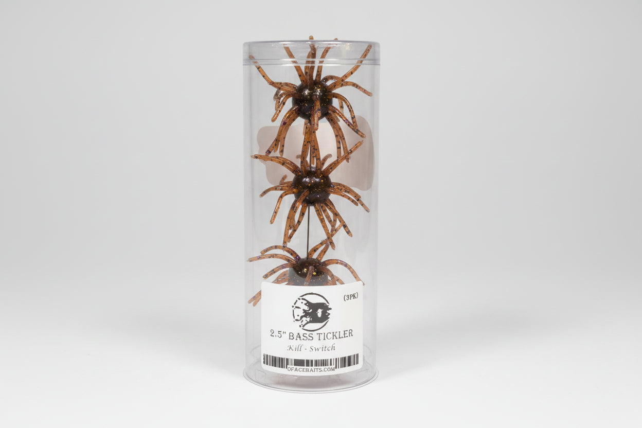 Bass tickler fishing lure in packaging with a label