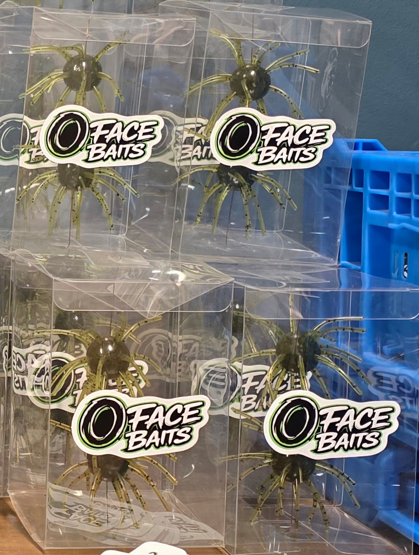 Green pumpkin Bass tickler urchin bait in clear box 2 pack